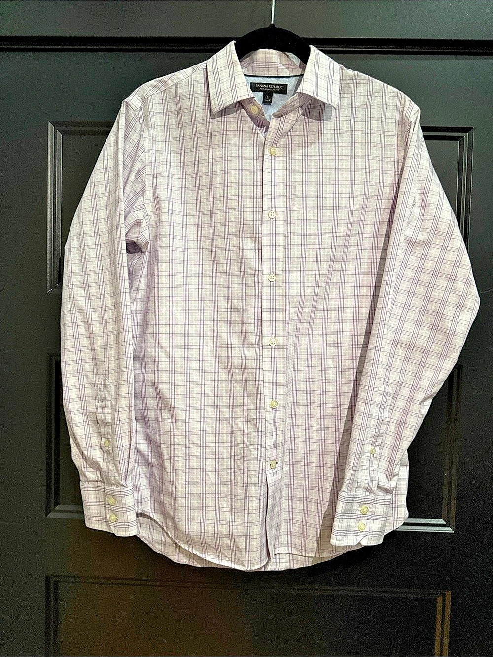 Banana Republic Non-Iron Slim Fit Plaid Shirt Men's Medium